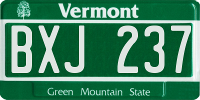 VT license plate BXJ237