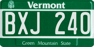VT license plate BXJ240