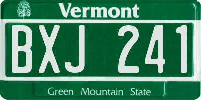 VT license plate BXJ241