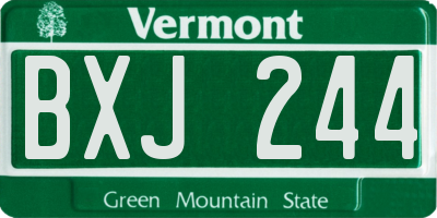 VT license plate BXJ244