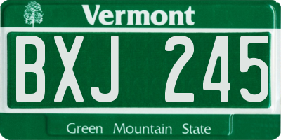 VT license plate BXJ245