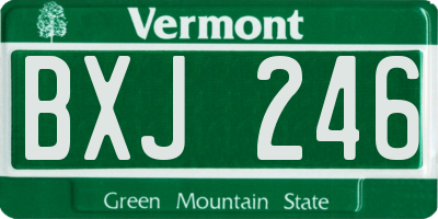 VT license plate BXJ246