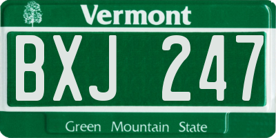 VT license plate BXJ247