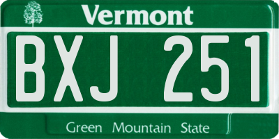 VT license plate BXJ251