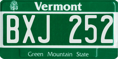 VT license plate BXJ252