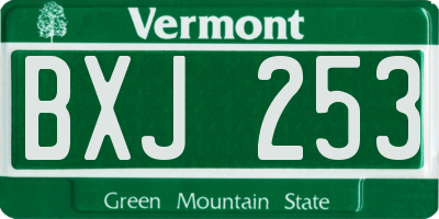 VT license plate BXJ253