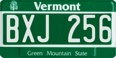 VT license plate BXJ256