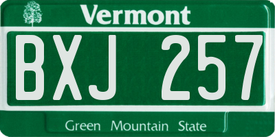 VT license plate BXJ257