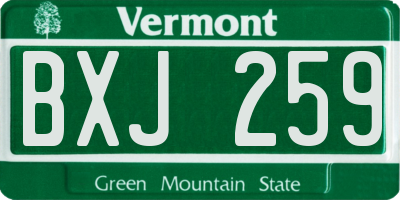 VT license plate BXJ259
