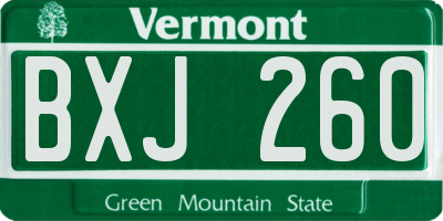 VT license plate BXJ260