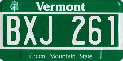 VT license plate BXJ261