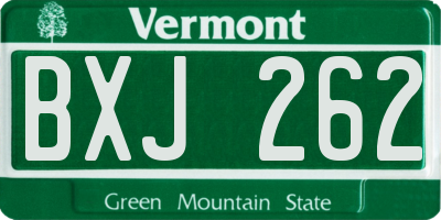 VT license plate BXJ262