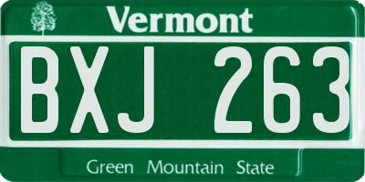 VT license plate BXJ263