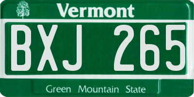 VT license plate BXJ265
