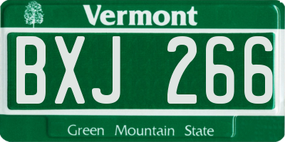 VT license plate BXJ266