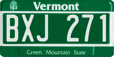 VT license plate BXJ271