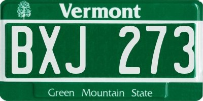 VT license plate BXJ273