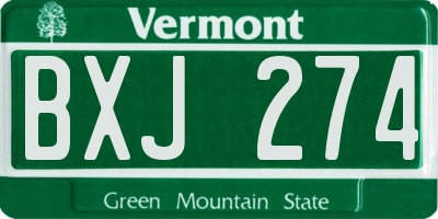 VT license plate BXJ274