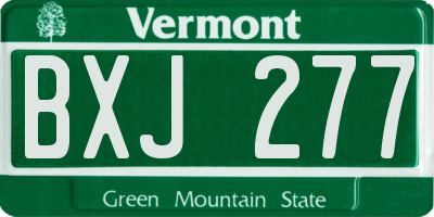VT license plate BXJ277