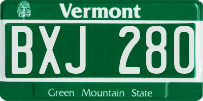 VT license plate BXJ280