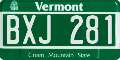 VT license plate BXJ281