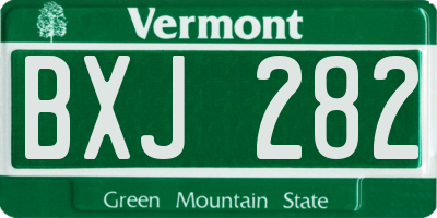 VT license plate BXJ282