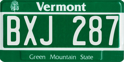 VT license plate BXJ287