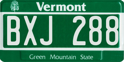 VT license plate BXJ288
