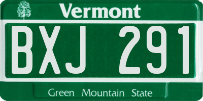 VT license plate BXJ291