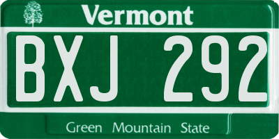 VT license plate BXJ292
