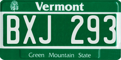 VT license plate BXJ293