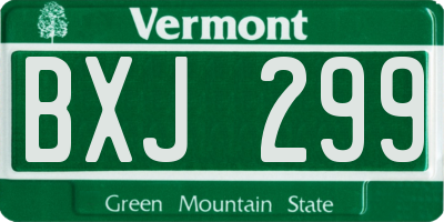 VT license plate BXJ299