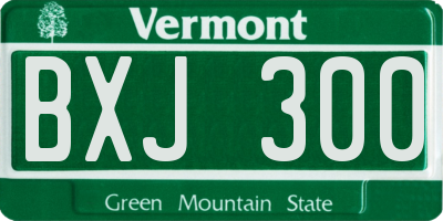 VT license plate BXJ300