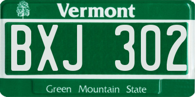 VT license plate BXJ302
