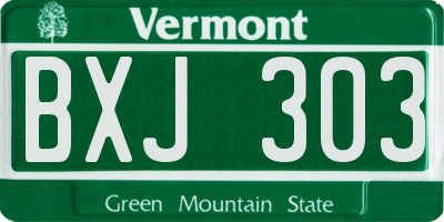 VT license plate BXJ303