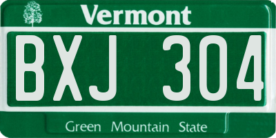 VT license plate BXJ304