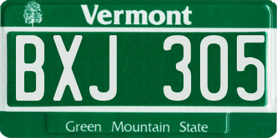 VT license plate BXJ305