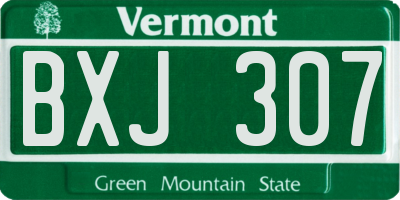 VT license plate BXJ307