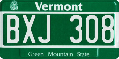 VT license plate BXJ308