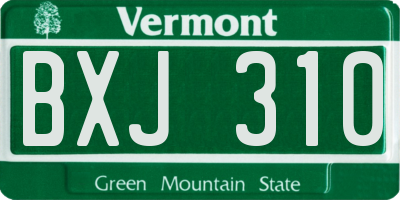 VT license plate BXJ310