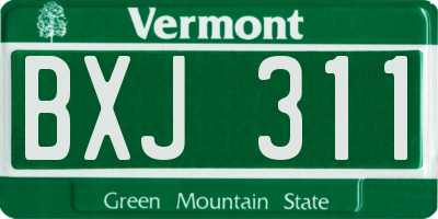 VT license plate BXJ311