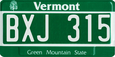 VT license plate BXJ315