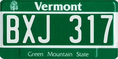 VT license plate BXJ317