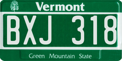 VT license plate BXJ318