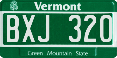 VT license plate BXJ320