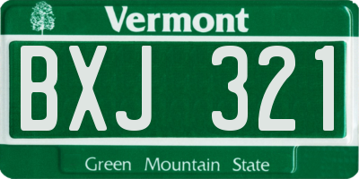 VT license plate BXJ321