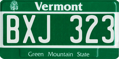 VT license plate BXJ323