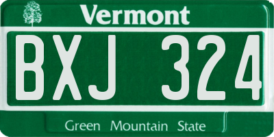 VT license plate BXJ324
