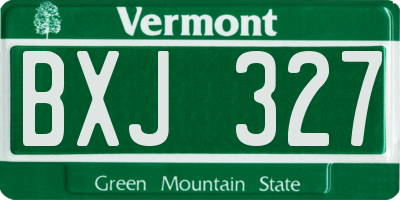 VT license plate BXJ327