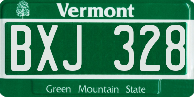 VT license plate BXJ328